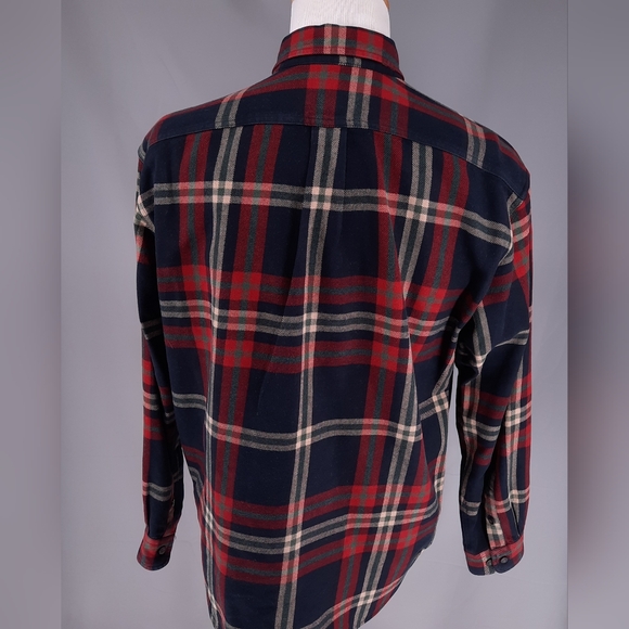 Eddie Bauer Heavy Flannel Plaid Shacket Men's Size Large Button Up Long Sleeve - Picture 7 of 10